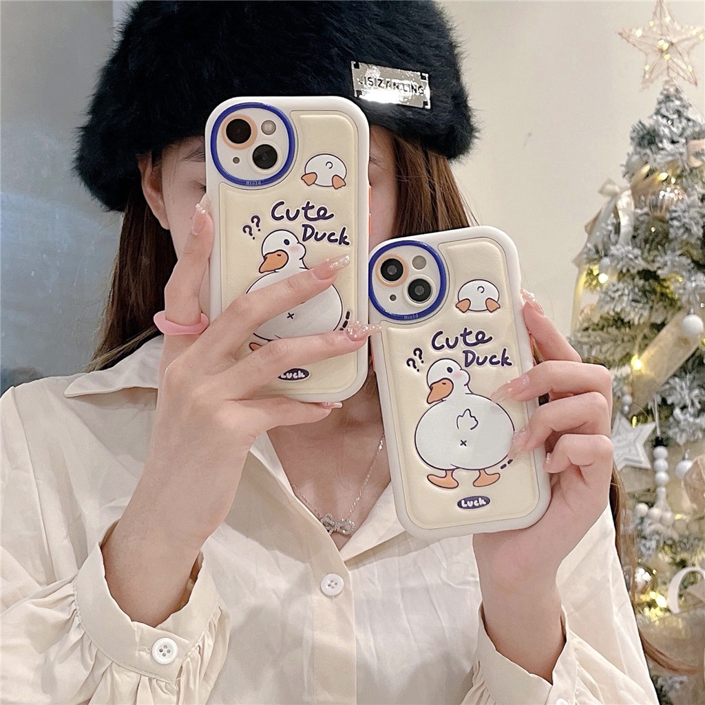 Ốp Điện Thoại Da Viền TPU Dẻo In Họa Tiết Hoạt Hình Dễ Thương Cho iphone 14 Pro Max 13 Pro Max 12 Pro Max
