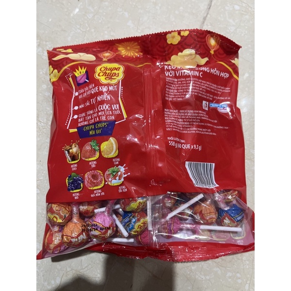 QUE KẸO MÚT CHUPA CHUPS HƯƠNG hoa quả HỖN HỢP