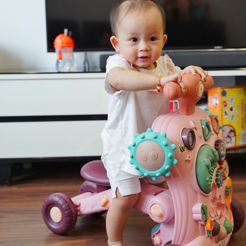 Xe tập đi đa năng 6in1 chính hãng, xe đẩy cho bé có khóa bánh và tăng độ cao theo sở thích