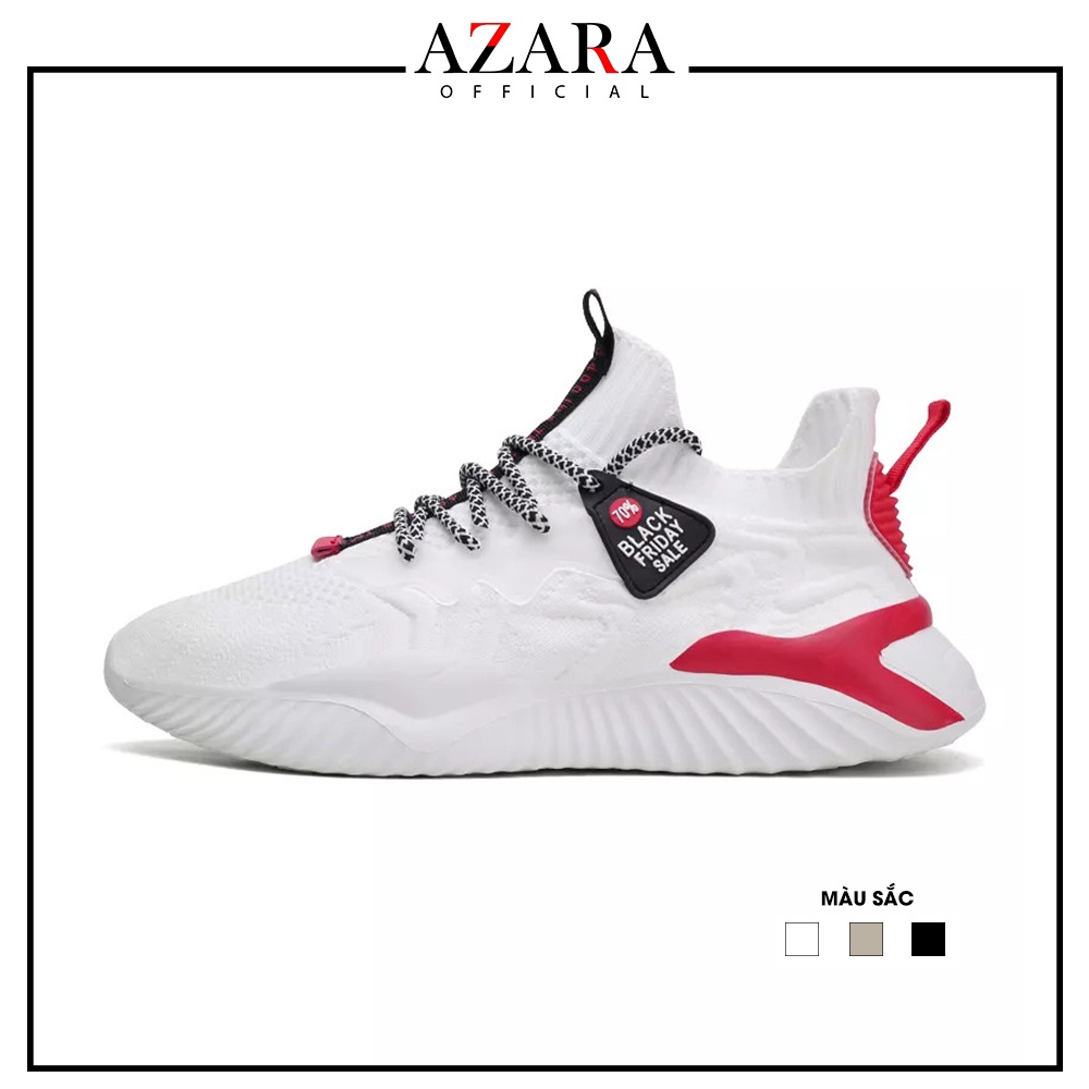 Giày Thể Thao Nam AZARA- Sneaker Đỏ Trắng - Đen Xanh - Kaki, Đế Chống Trượt, Êm Chân - G5000