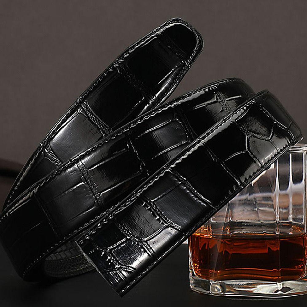 Thắt Lưng Da Bò Không Khóa 3.5cm Thời Trang