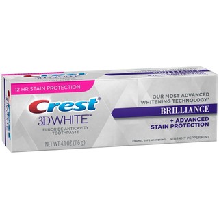 Kem đánh răng Crest 3D White Brilliance Vibrant Peppermint Tím 116g