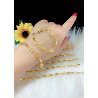 Lắc tay nữ xích vuông dát vàng 18k