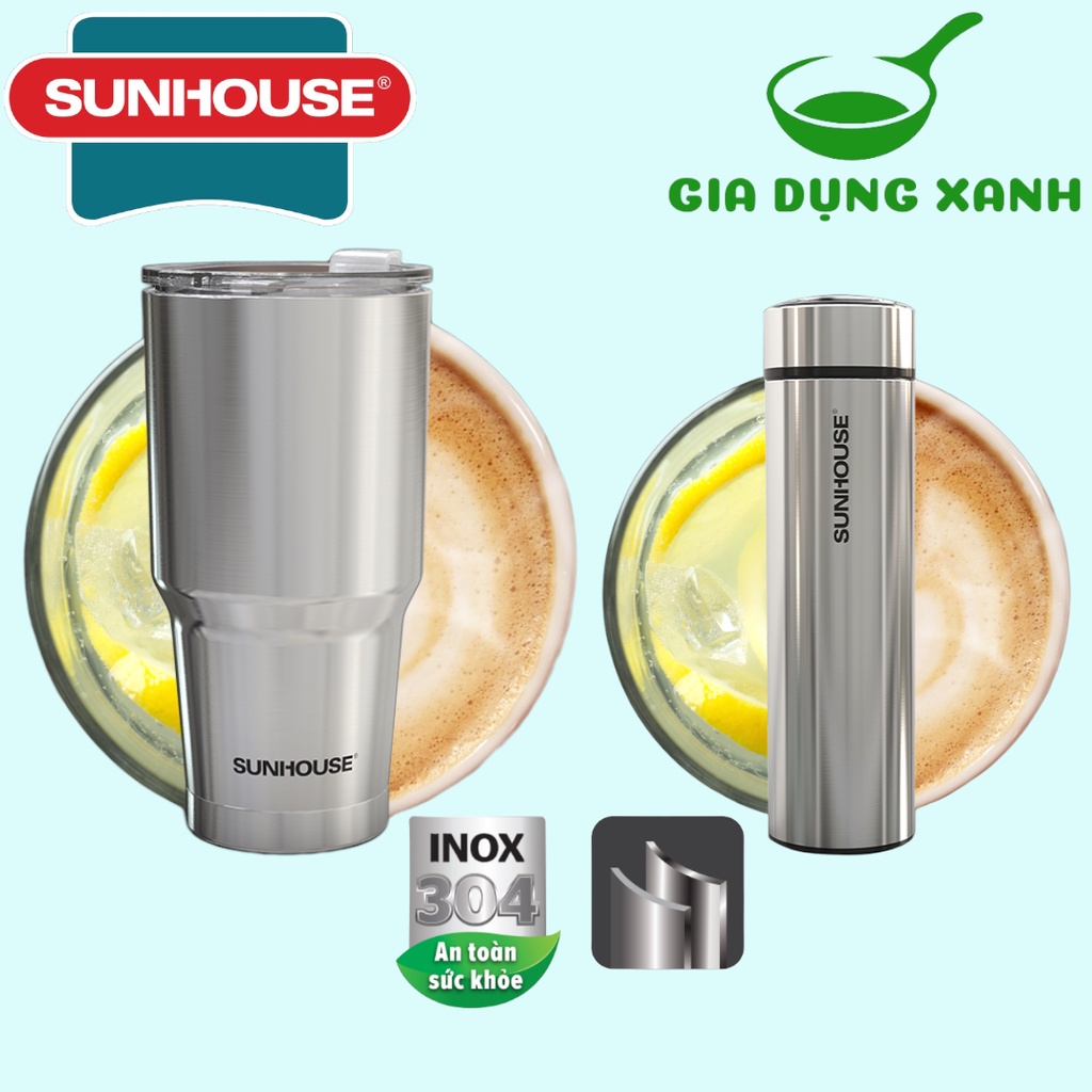 Bình Giữ Nhiệt Inox 304 SUNHOUSE 900ml 450ml Cam Kết Sản Phẩm Chính Hãng SUNHOUSE