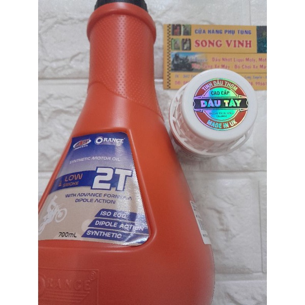 Nhớt Thơm 2 Thì Orange 700ml Và Phụ Gia 70ml Cao Cấp Cho Xe Xipo pha tương 7 Lần thay nhớt