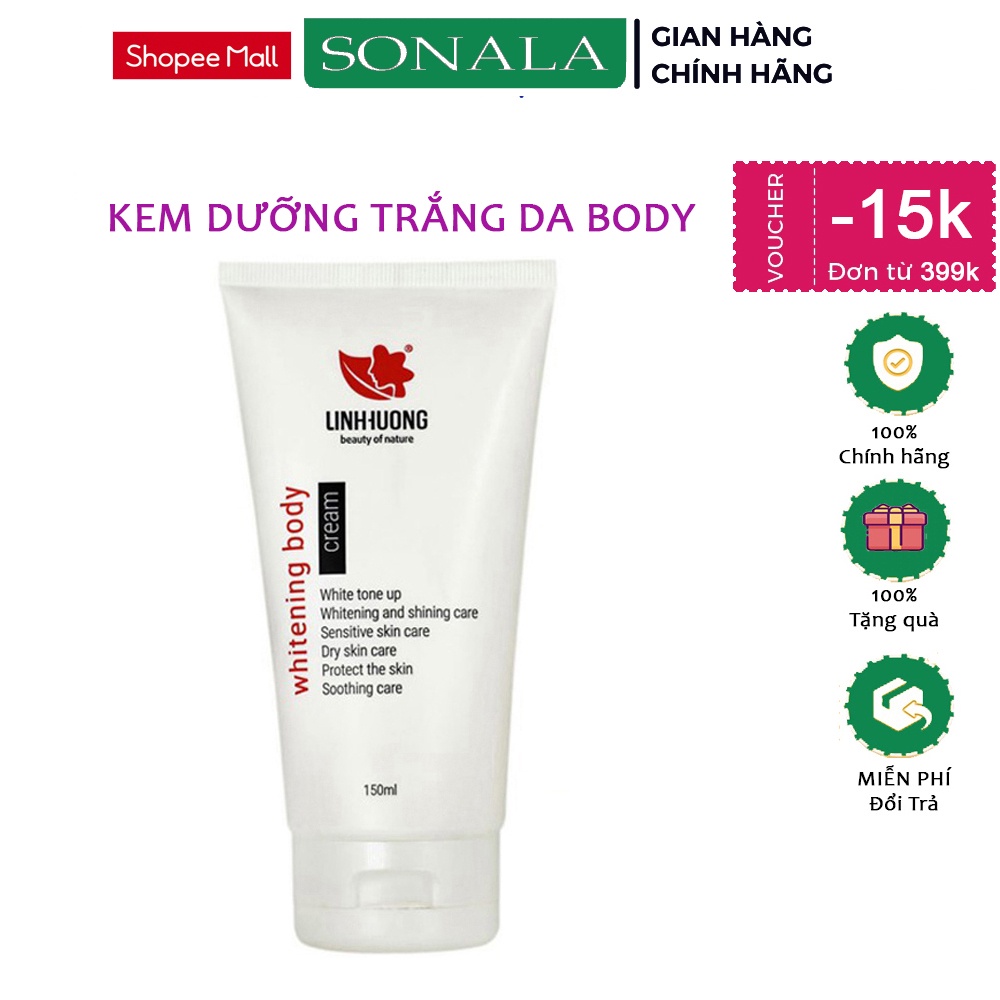Kem Body Trắng Da Linh Hương Beauty Of Nature Whitening Body Cream 150ml dưỡng trắng da chống nắng ngăn ngừa lão hóa