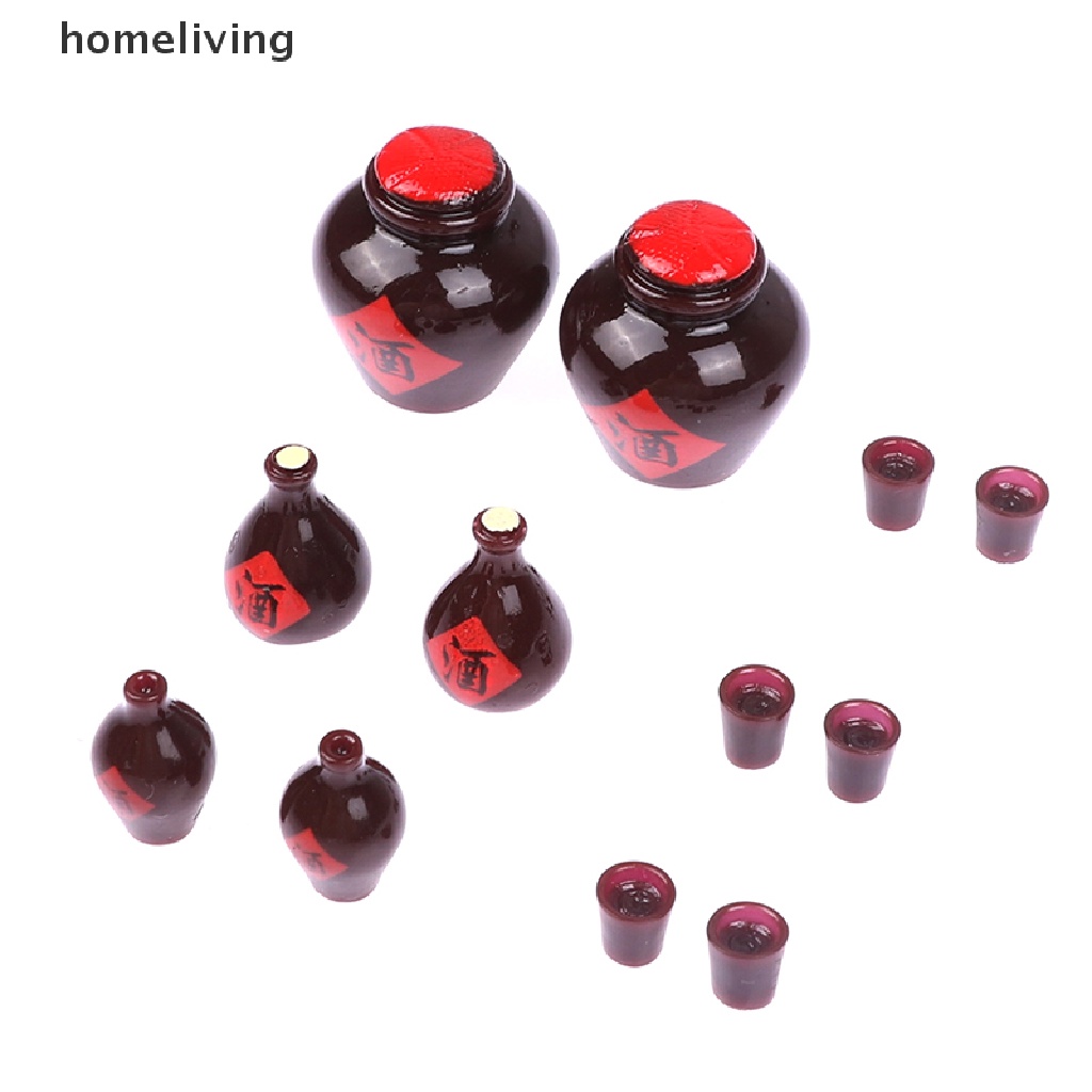 Set 4 Mô Hình Ly Rượu Thủy Tinh Mini Trang Trí Nhà Búp Bê