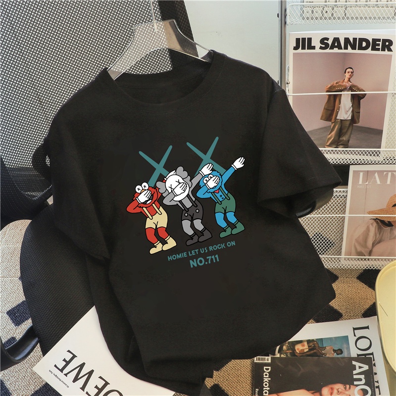 NRVP Áo thun 100% cotton tay ngắn dáng rộng