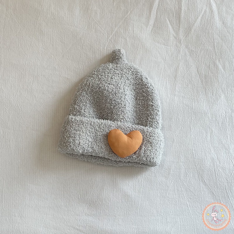 Mũ Dệt Kim Co Giãn Giữ Ấm Hình Trái Tim Ba Chiều Cho Bé Trai Và Bé Gái