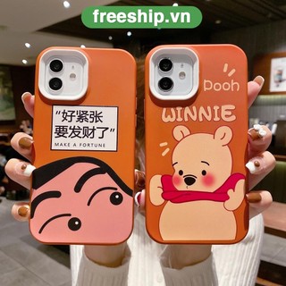 Ốp điện thoại viền 3 trong 1 họa tiết Winnie the Pooh cho IPhone 14 13 12 11 7Plus X Xs Max XR 6plus 8plus se002