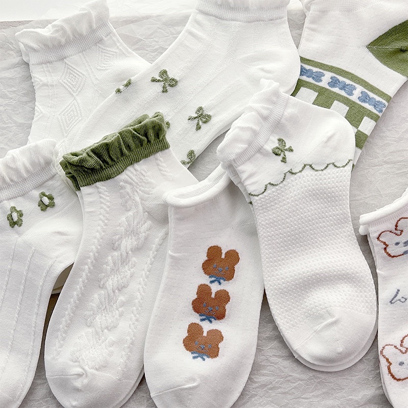 Tất vớ cổ ngắn nữ viền bèo cute xinh xắn - TN01