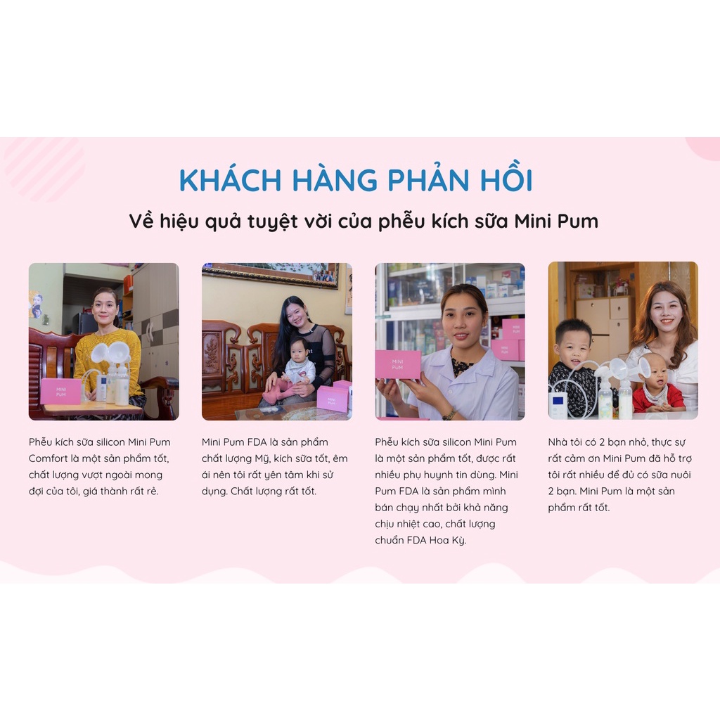 Phễu hút sữa silicon Mini Pum chính hãng an toàn, massage êm ái phù hợp với mọi kích thước