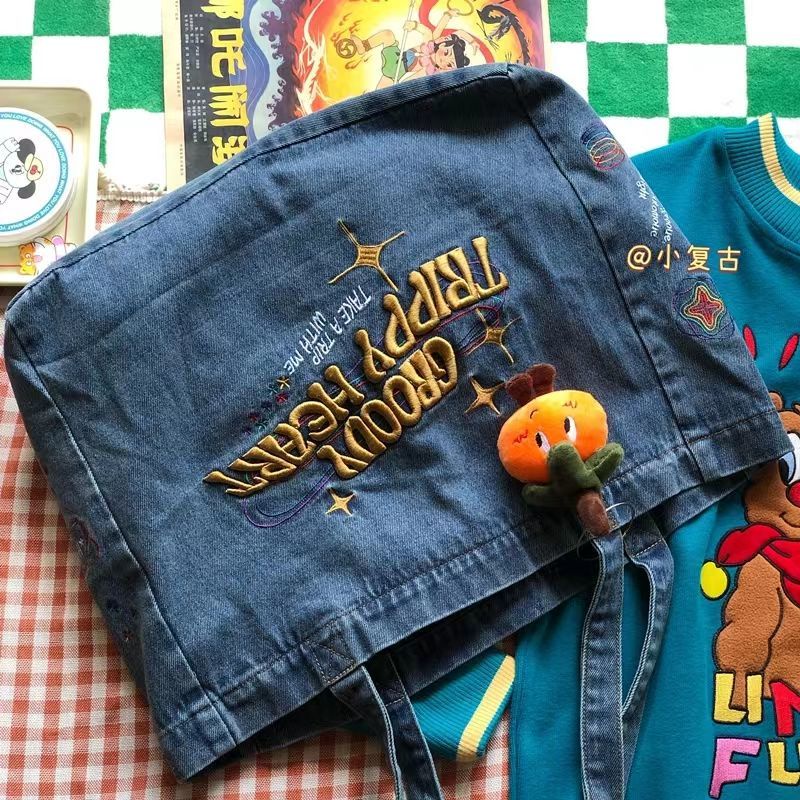 Túi tote denim Cỡ Lớn Phong Cách vintage Nhật Bản