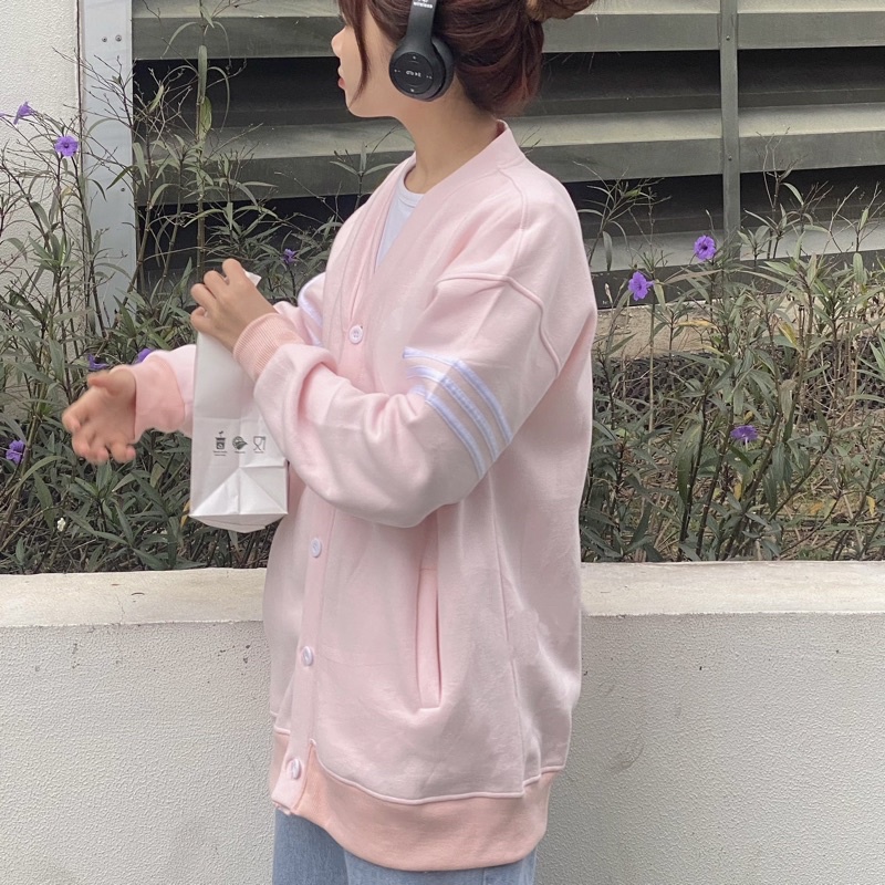 Áo Khoác Cardigan Hình In Trái Tim Dễ Thương - Monstier MoodLove Oversized Cardigan