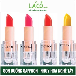 Son dưỡng môi saffron son duong moi son dưỡng màu son dưỡng ẩm thâm môi hồng môi chống khô nứt LÁ CỎ MỸ PHẨM THUẦN CHAY