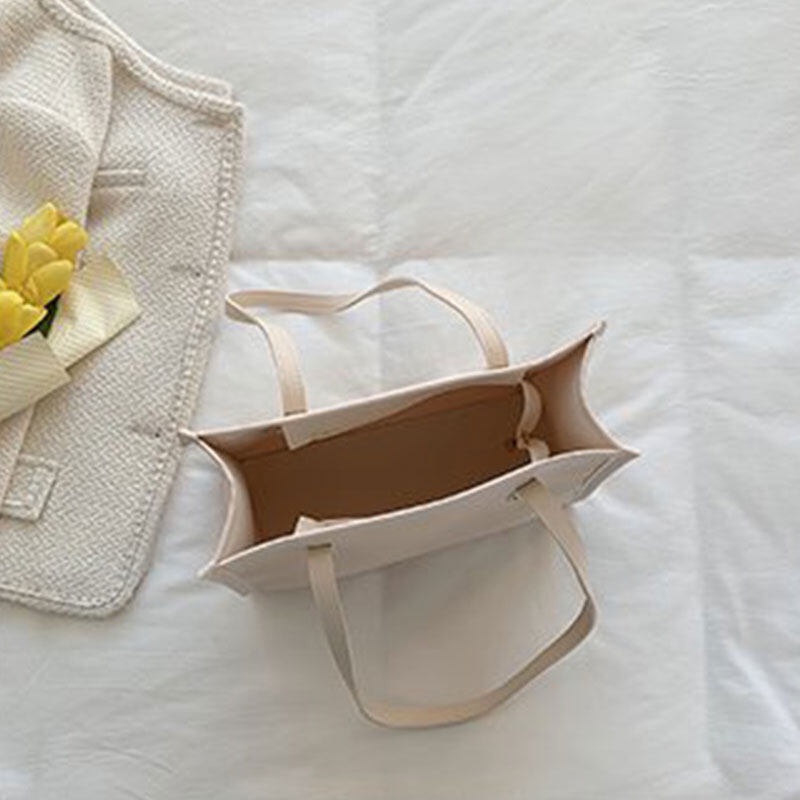 Menas Túi Đeo Vai canvas Sức Chứa Lớn Thêu Hình Bánh donut Đơn Giản Thời Trang Cho Học Sinh