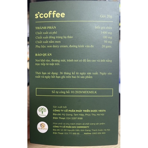 Cafe Đông Trùng Hạ Thảo S'Coffee No.1