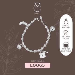 Lắc tay nữ Bạc Ý Italy S950 lắc bi gắn charm xi bach kim cao cấp L0065 | Mi.A Trang sức bạc