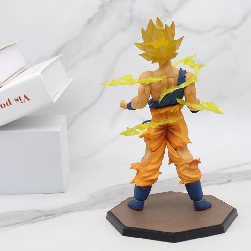 Mô hình 7 viên ngọc rồng SonGoku super saiyan siêu đẹp kèm hiệu ứng effect cao 17cm - figure  Dragon Ball