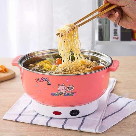 Nồi Nẩu Lẩu Điện COOKING POT SIZE lớn 28cm, Nồi Lẩu Đa Năng Nấu Mì Nấu Lẩu Mini