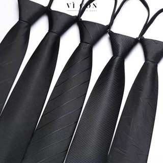 Cà vạt nam thắt sẵn bản nhỏ 6cn VÌCON chất liệu silk lụa cao cấp, cà vạt thắt sẵn , caravat nam