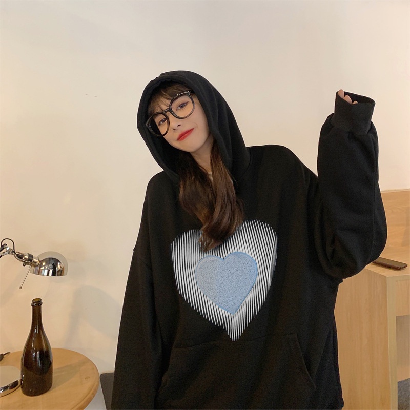 IELGY  IELGY Áo hoodie In Họa Tiết Đơn Giản Dễ Phối Đồ Thời Trang Cho Nữ