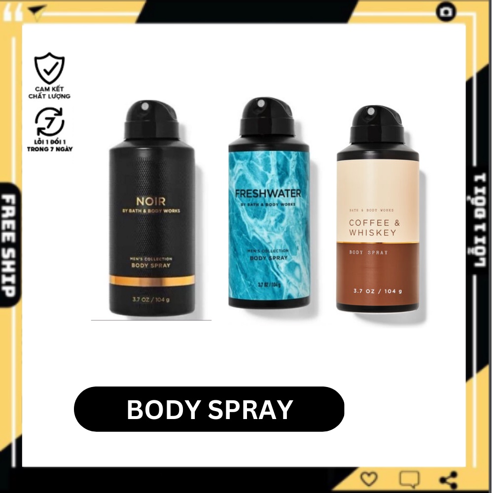 Body Spray, xịt thơm toàn thân cho nam Bath and Body Works 104gr-bbwstudio
