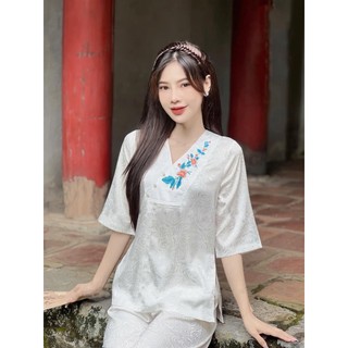 Đồ lam đi chùa chất vải gấm g5