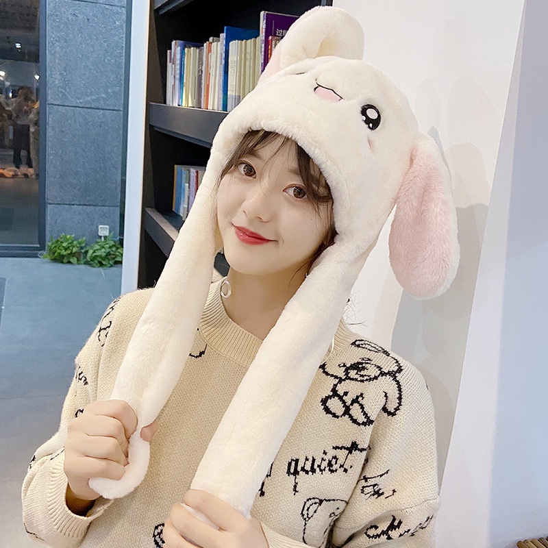 Mũ Tai Thỏ Nhồi Bông Thu Đông Và Khăn Choàng Cổ Dễ Thương Thu Đông