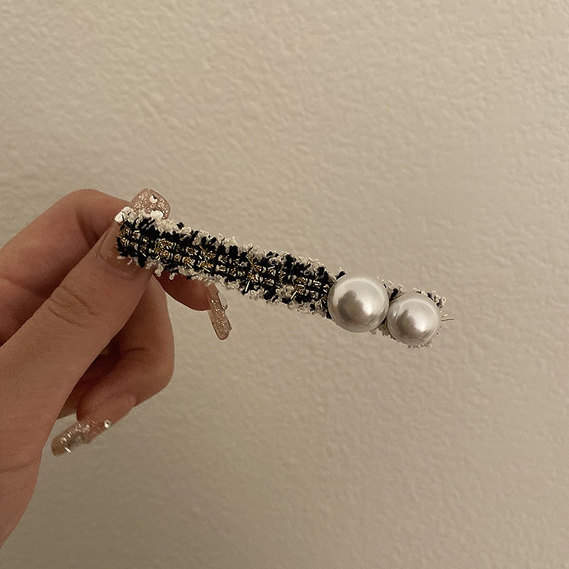 Kẹp Mỏ Vịt Ngang Một Bên Kẹp Vải Dài Nhỏ Màu Vàng Kim Phong Cách Hàn Quốc Tươi Mới Dành Cho Bạn Nữ