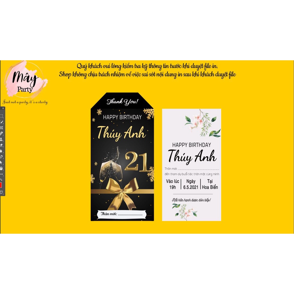 THIỆP THÔI NÔI SINH NHẬT THIẾT KẾ RIÊNG