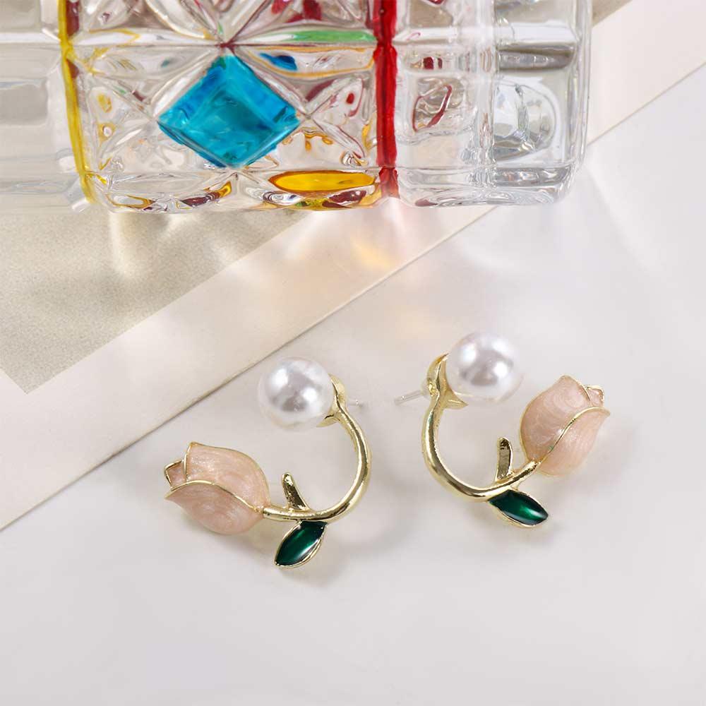 Bông Tai Hoa Phong Cách Pháp Thanh Lịch Cho Nữ Khuyên Tai Nữ Trang Tạo Hình Độc Đáo