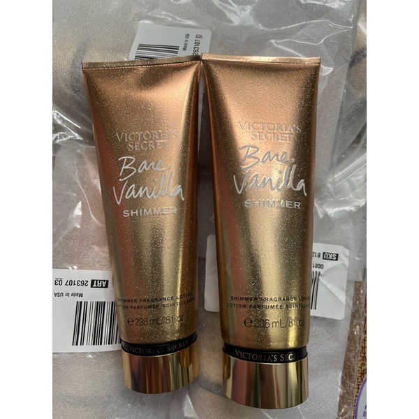 Kem dưỡng da VICTORIA'S SECRET Bare Vanilla Shimmer Fragrance lotion 236ml. Hương Vani kim tuyến ngọt ngào