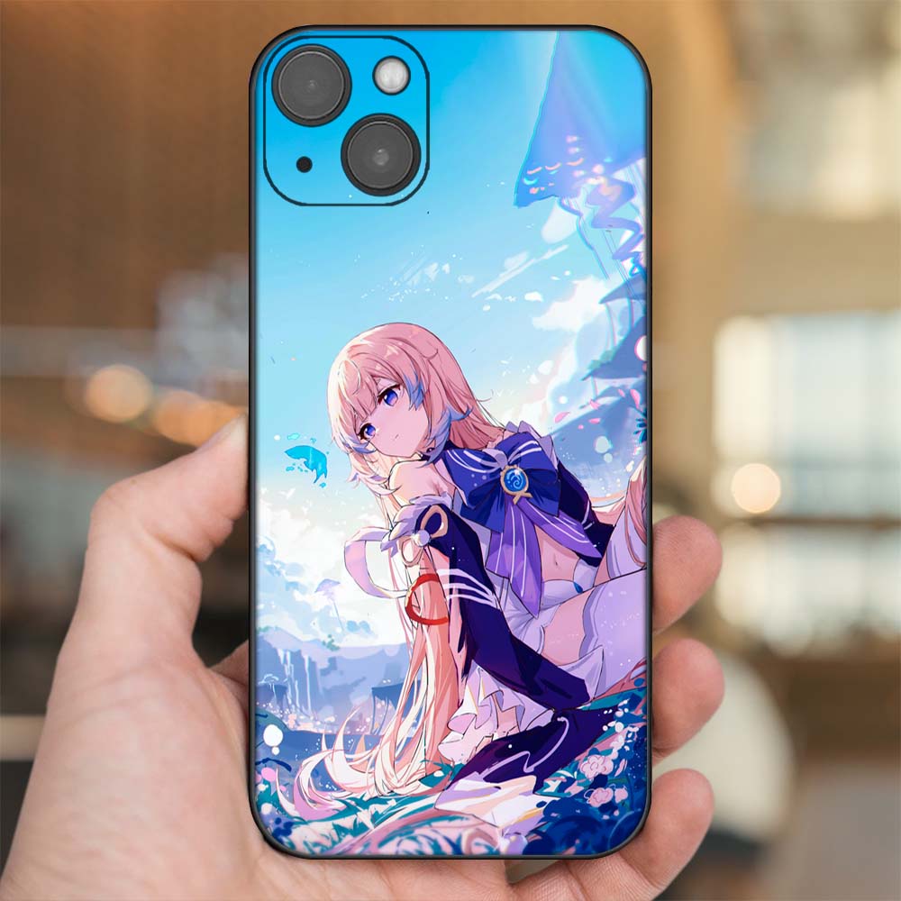 Ốp lưng iPhone 14 Plus dẻo đen cạnh vuông in hình Sangonomiya Kokomi Genshin Impact