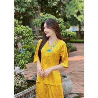 Đồ Lam Đi Chùa Chất Vải Gấm G5