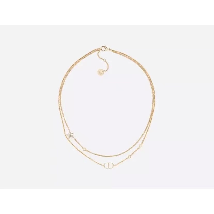 Dây Chuyền Hai Lớp Mặt Hình Ngôi Sao / Chữ Đính Đá Thời Trang