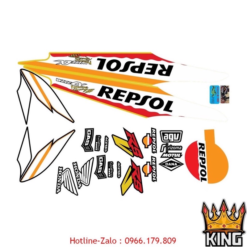Tem Rời Wave 110, 100cc, 50cc REPJOL Đen nền trắng ⚜️
