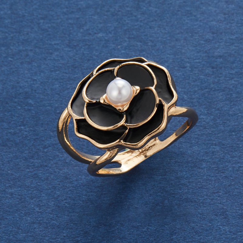 Ghim Cài Khăn Choàng Lụa Tráng Men Hình Hoa Trà Thắt Nút Đa Năng JP5