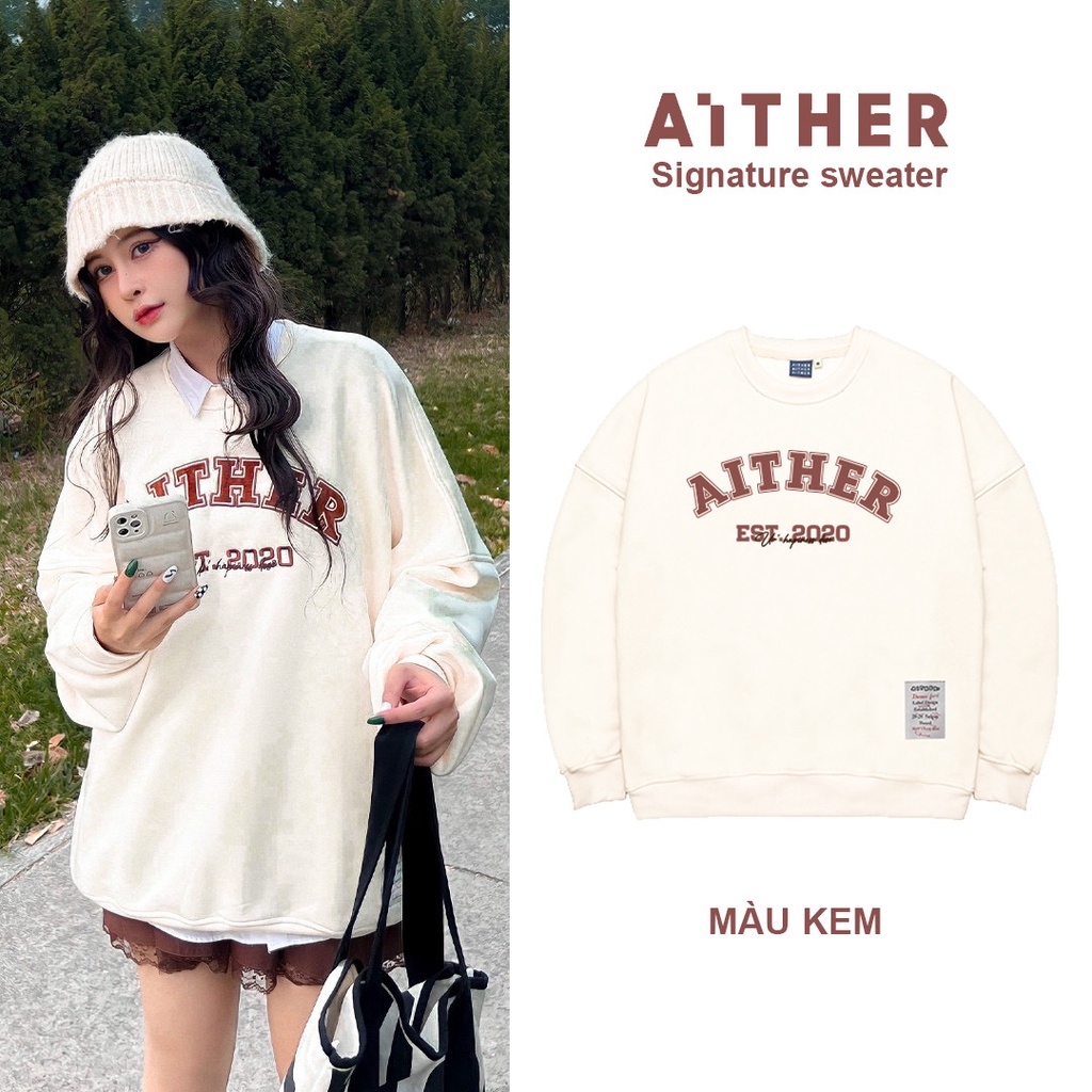 AITHER STUDIO - Áo nỉ SIGNATURE SWEATER FORM RỘNG