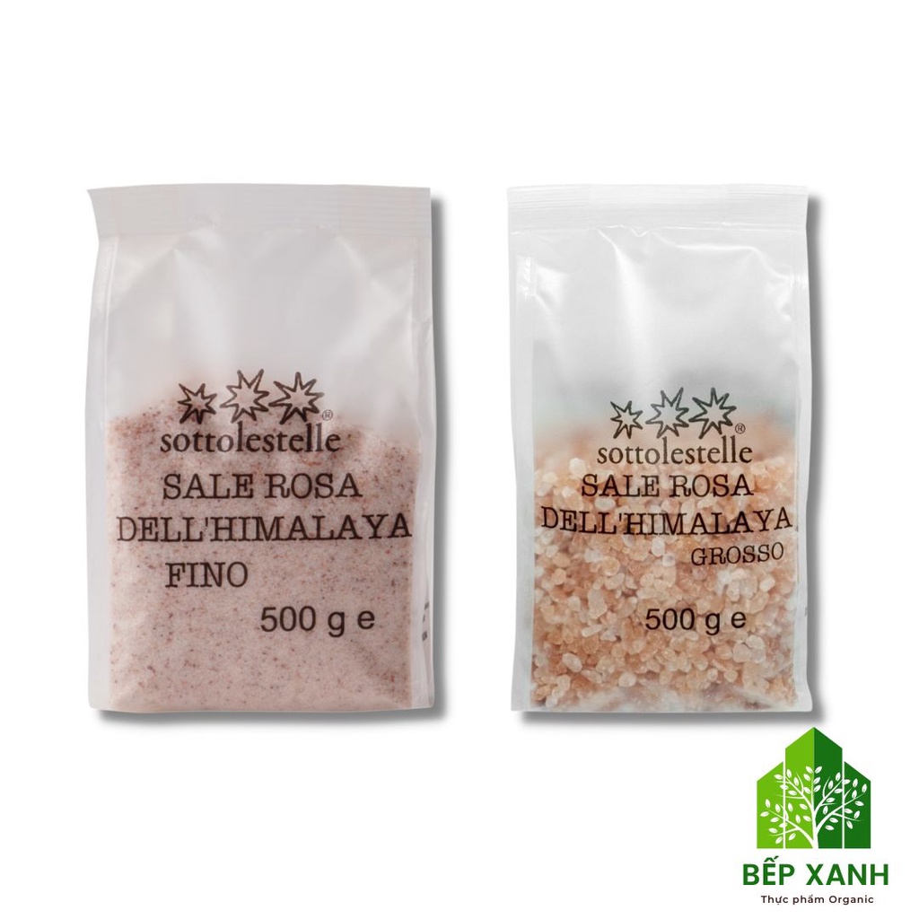 Muối Hồng Himalaya Sottolestelle Dạng Mịn Và Hạt 500g - Muối Hồng Cho Bé - Muối Khoáng Himalaya - Organic Himalaya Salt