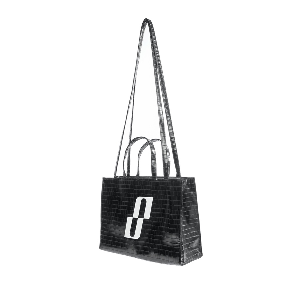 Túi đeo chéo quai cầm SPOILED Da PU Đen dập vân M - Black CroPrint Top-Handle Bag
