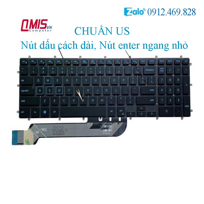 Bàn phím laptop Dell Inspiron 15 3580 3581 3582 3583 3593 3595 5565 5567 5570 5575 5767 5775 7566 7567 7577