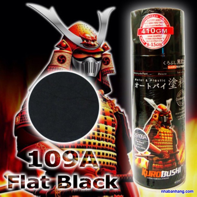 Sơn xịt đen nhám Samurai 109A lên màu cực đẹp [ mua Kèm Nhám Nhât ]