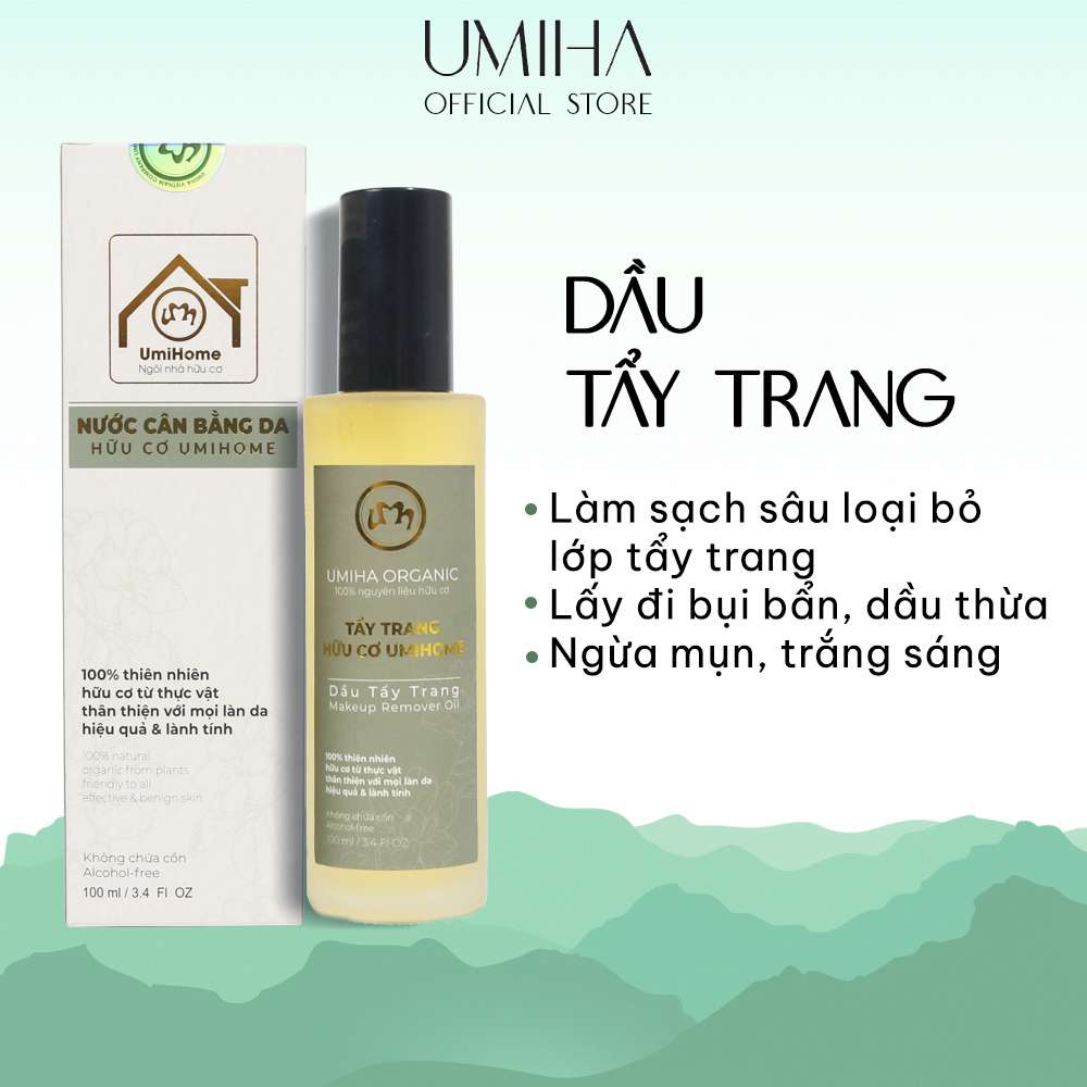 Dầu Tẩy Trang hữu cơ UMIHOME làm sạch bụi bẩn và loại bỏ lớp trang điểm trên da hiệu quả