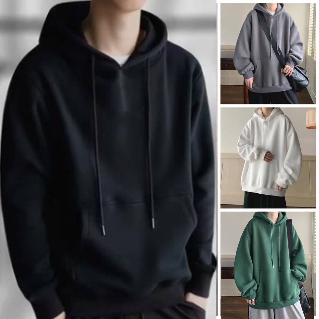 Áo Hoodie trơn basic, áo khoác hoodie nam nữ vải nỉ cao cấp unisex form rộng mặc cực đẹp