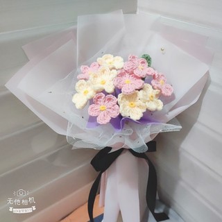 Bó hoa lưu ly 10 bông bằng len handmade