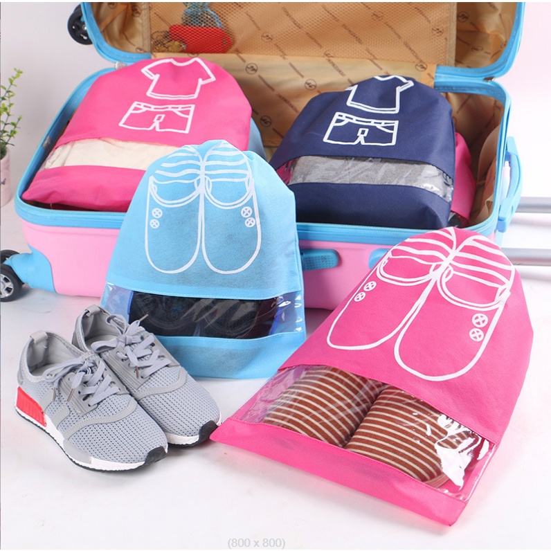 Túi Vải Đựng Giày Đá Bóng Đựng Giày Dép Du Lịch Dã Ngoại Dây Rút Chống Bụi PINKWISH K160