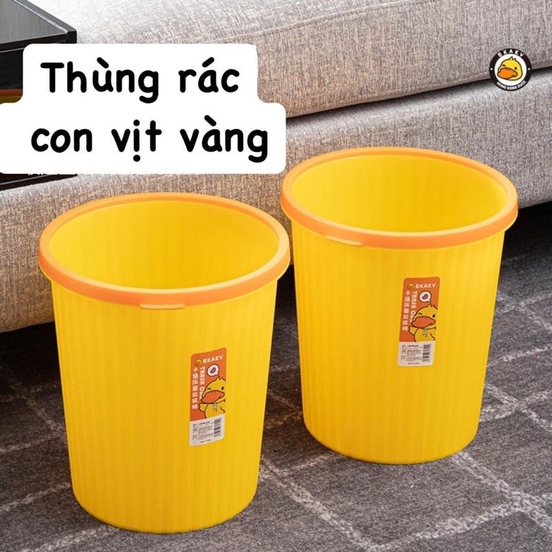 thùng rác con vịt vàng
