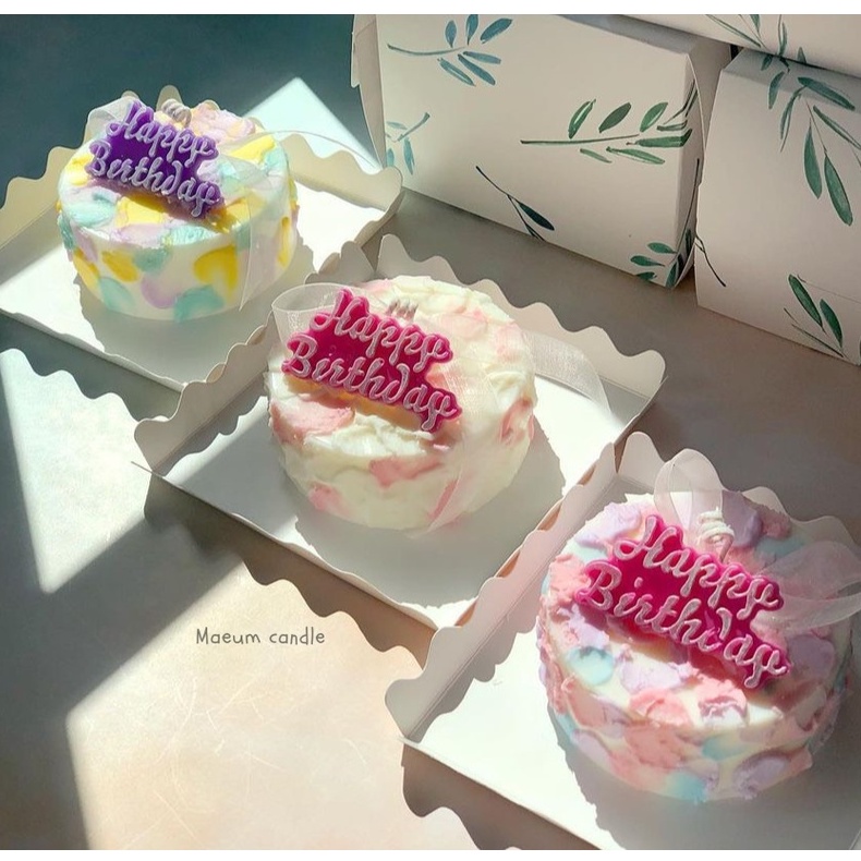 Nến thơm hình bánh kem sinh nhật chữ HAPPY BIRTHDAY - MAEUM21