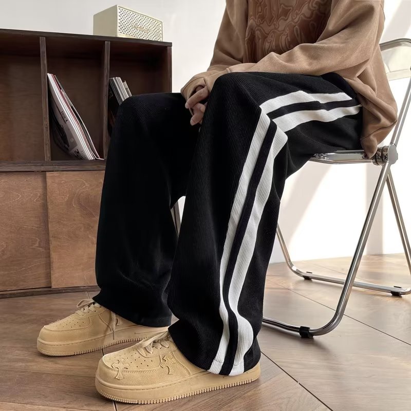 Quần Dài Thể Thao Dáng Rộng Lưng Thun Co Giãn Tốt Kiểu hip-hop Đường Phố Hàn Quốc Cá Tính Cho Nam